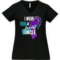 thumbnail image 3 of Inktastic Suicide Prevention I Wear Teal and Purple For My Uncle Women's Plus Size V-Neck T-Shirt, 3 of 5