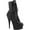 Black Quilted Faux Leather/Black Matte, variant on Women's Pleaser Delight 1020PK Bootie