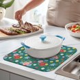 thumbnail image 2 of Pioneer Flower Floral Print Pattern Kitchen Dish Drying Mat 1 Pack, Ultra Absorbent Microfiber Drainer Mat, 16"x18", 2 of 6