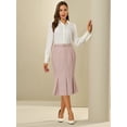 thumbnail image 2 of DARING DIVA Women's Elegant Knee Length Fishtail Pencil Skirt S Pink, 2 of 6