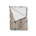thumbnail image 2 of Floral Soft Flannel Fleece Throw Blanket, Middle Eastern Ottoman Medieval Ornamental Pattern, Cozy Plush for Indoor and Outdoor Use, 50" x 60", Eggshell Dried Rose, by Ambesonne, 2 of 6
