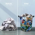 thumbnail image 5 of Laundry Hamper Storage Basket Rio Toys Clothes Organizer Bin For Home Bathroom Bedroom Dorm Nursery 15.7 x 19.6 inches, 5 of 6