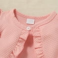 thumbnail image 5 of IWEMEK Baby Girls Dress Cute Pink Sheer Tutu Floral Embroidery Crew Neck Dresses Waffle Knit Bolero Shrug Size 3-6M, 5 of 7