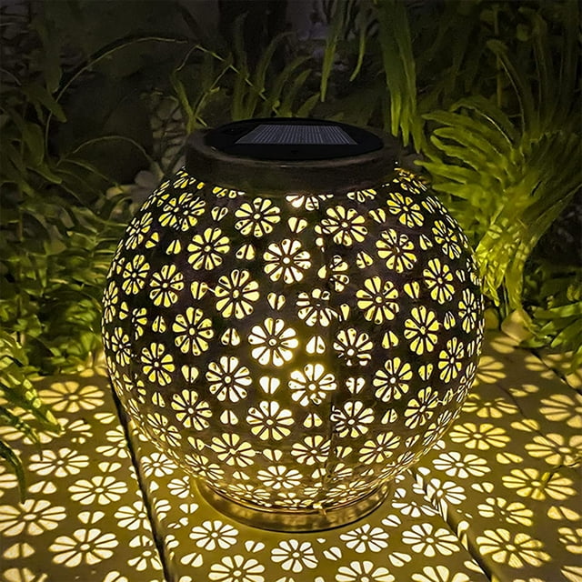 Farol Solar Colgante | Lámpara Solar de Metal Marrón para Jardín | Farol Decorativo Led para Patio | Resistente Al Agua Ip55 | Alimentado Por Energía Solar | 6-10 Horas de Autonomía | Decoración para
