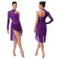 thumbnail image 6 of iiniim Lyrical Costumes for Women Chiffon Ballet Dance Dress Modern Contemporary Leotard Skirted Purple M, 6 of 7