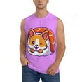thumbnail image 3 of Uemuo Corgi In Sushi Roll Pattern Men's Sleeveless T-Shirt,Muscle Athletic Tank Top, Moisture-wicking Quick-dry Breathable Classic Tee Top for Gym Run Outdoor Sports-XX-Large, 3 of 8