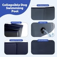 thumbnail image 3 of Portable Dog Pool, Foldable Pet Swimming Tub, Anti-Slip Pet Bathtub, Hard Plastic Bath Pool for Pets Dogs and Cats, 97 x 16 Inches, 3 of 6