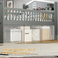 thumbnail image 6 of Twin Size Montessori Floor Bed with 4 Drawers, Low Wooden Platform Bed with Guardrail Headboard & Ladder, Playhouse Bedframe for Girls Boys, No Box Spring Needed, Easy Assembly, Gray, 6 of 8