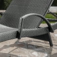 thumbnail image 4 of Noble House Salem Outdoor Wicker Arm Chaise Lounge in Green and White (Set of 2), 4 of 19