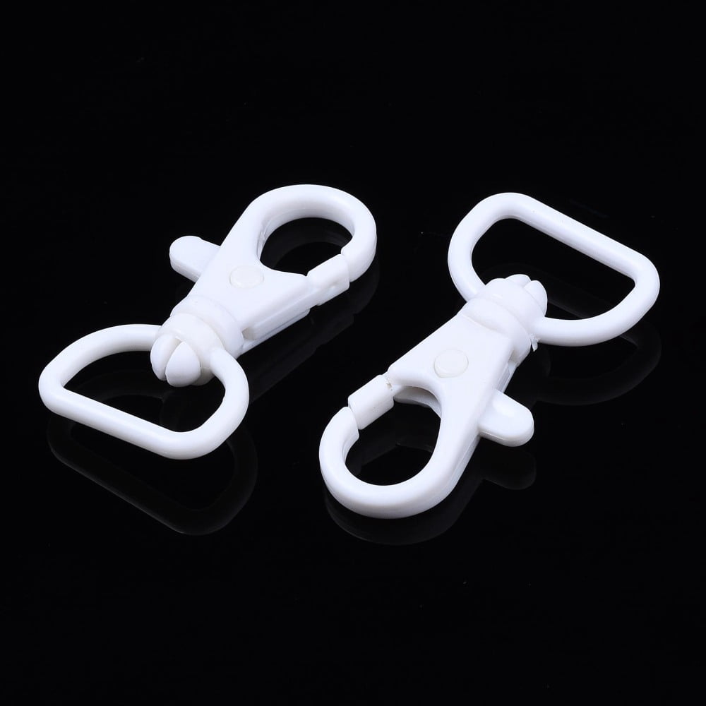 200pcs Opaque Plastic Swivel D Rings Lobster Claw Clasps Mixed color 41x22x8mm Hole: 7x17mm DIY