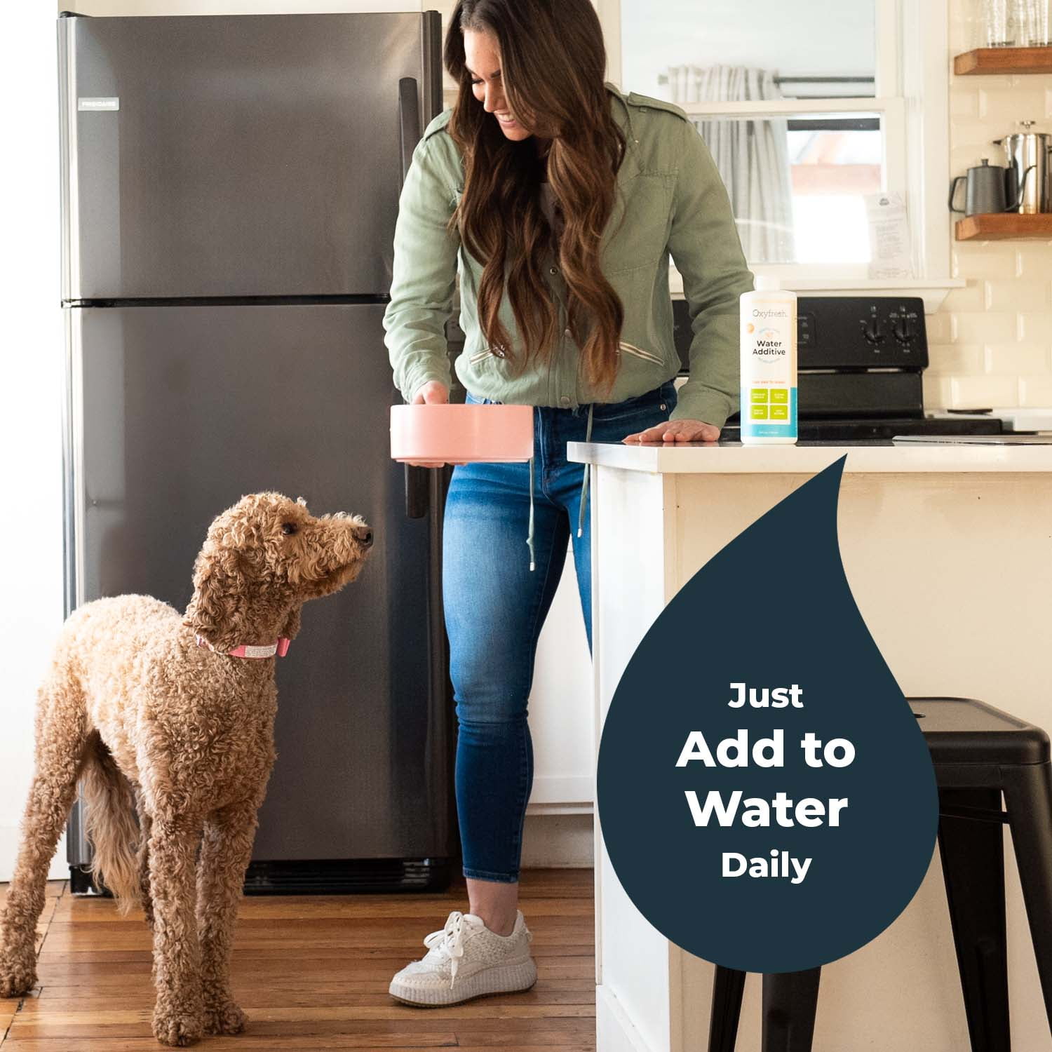 Oxyfresh Premium Dog Dental Water Additive, Best Way to Eliminate Bad Breath for Dogs, Teeth Cleaning Made Easy, 24 Ounce