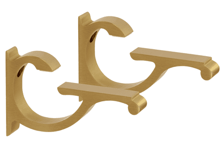 Designer Aluminum Shelf Brackets - Brushed Brass | By Dulles Glass