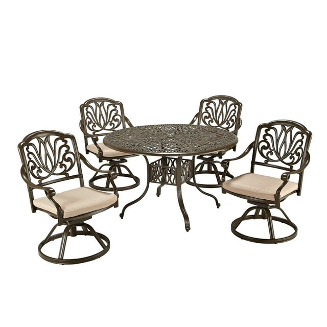 Homestyles Ensemble de Salle à Manger Extérieur 5 Pièces en Aluminium Brun Capri
