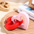 thumbnail image 3 of Jiibva Wooden Heart-Shaped Intertwined Ornament Wooden Heart Signs Wooden Heart Hollow Table Blocks Decorative Home Decor, 3 of 7