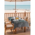 thumbnail image 2 of Outdoor Tablecloth with Umbrella Hole for Patio/Picnic/Party/Camping, Daisy Butterfly Waterproof Table Cloth Rectangle Table Cover Washable, Spring Floral Teal Butterflies Modern Art (52"x 70"), 2 of 8