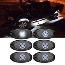 6 Pods White LED Rock Wheel Well Lights Underglow Light for Car Truck ATV UTV SUV Offroad Boat Underbody Neon Glow Trail Rig Lamp