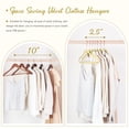 thumbnail image 3 of HOUSE DAY Perchas Terciopelo Beige Pqt. 60, Perchas Fieltro Flocado Antidesliz., Resistentes, Forma Corazón, Para Abrigos, Ultradelgadas Ahorro Espacio Armario., 3 of 7