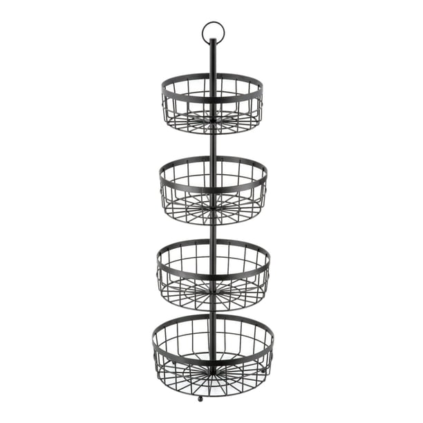 Cesta de frutas de gran capacidad, multiusos, decorativa, desmontable, de alambre de hierro 4 capas