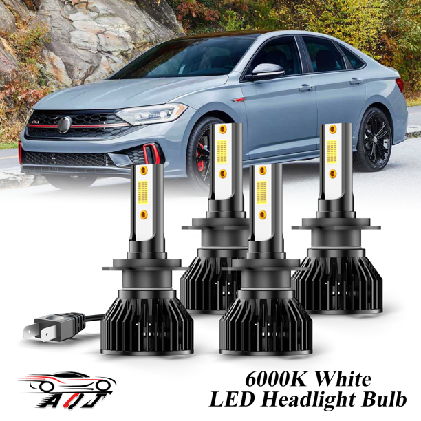 Compatible con Juego de Lámparas Alta/Baja Volkswagen Vento 2016-2022 - 4 Unidades, 10,000LM 6500K Blanco Frío, Bombillas 500% Ultraluminosas, Plug & Play