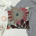 thumbnail image 2 of PRATYUS Brown Red Pillow Covers Dahlia Flower White Gray Elegant Colored Throw Pillows Farmhouse Outdoor Decor for Home Living Room Sofa Bed Modern Floral  Square Cushion Case 12x12in, 2 of 5