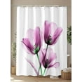 thumbnail image 4 of Modern Abstract Tulip Flower Shower Curtain, Pink Bathroom Decor Curtains Set with Hooks, Waterproof Fabric Home Accessories， 72X 96 Inch Extra Long, 4 of 6