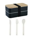thumbnail image 1 of Japanese Style Microwave Safe Bento Box, Salad Bowl with Dressing Container, Perfect for Meal Prep, Leak-Resistant Design, Utensils Included, Food-Grade Material for Healthy, 1 of 5