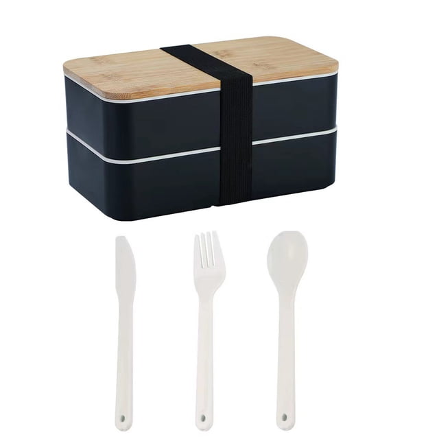 Japanese Style Microwave Safe Bento Box, Salad Bowl with Dressing Container, Perfect for Meal Prep, Leak-Resistant Design, Utensils Included, Food-Grade Material for Healthy