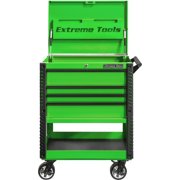 Extreme Tools 33 4-Drawer Deluxe Tool Cart w/Bumpers, Green w/B