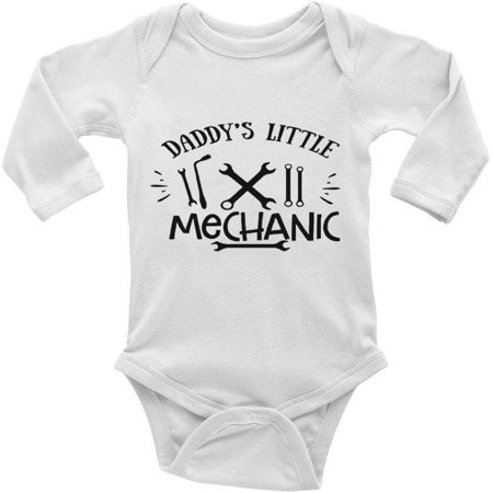 

Daddy s Little Mechanic Cute Baby Bodysuit Cozy Long Sleeve bodysuit Romper Unisex