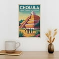 thumbnail image 3 of Afternoon Light Wall Art Great Pyramid of Cholula Mexico Retro Travel Poster Historic Pyramid Plaza Mid Century Print Poster, 3 of 8