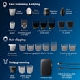 thumbnail image 2 of Philips Norelco Multigroom 9000 Series, All-in-One Trimmer, Beard Trimmer and Hair Clipper, 25-Piece/27-Length Men's Grooming Kit for Beard, Face, Nose, Ear and Body, Travel Kit, MG9522/50, 2 of 5