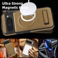 thumbnail image 2 of Dteck Magnetic Case for Google Pixel 9 Pro XL, Compatible with MagSafe, PU Leather TPU Bumper Shockproof Protective Cover with Kickstand,Desertgold, 2 of 6