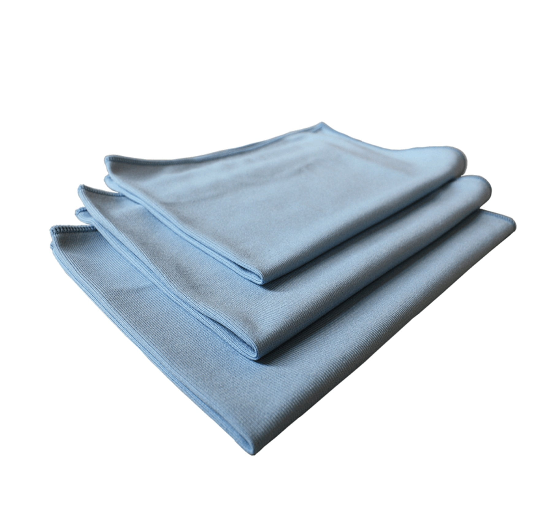 12pk Real Clean 16x16 Microfiber Blue Window Glass Towels For Home Auto No Lint 