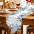 thumbnail image 2 of Table Runners 72 Inches Long, Blue Flower Cotton Linen Kitchen Dining Coffee Table Runner for Party Home Decor, Sage Green Eucalyptus Leaves Farm Plant Tabletop Dresser Scarves Runner 16x72 Inch, 2 of 9