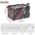 thumbnail image 7 of Yayeee Foldable Storage Basket for Shelves with Handles Set of 2 Waterproof Cloth Bins, Orange Abstract Lines, 7 of 7