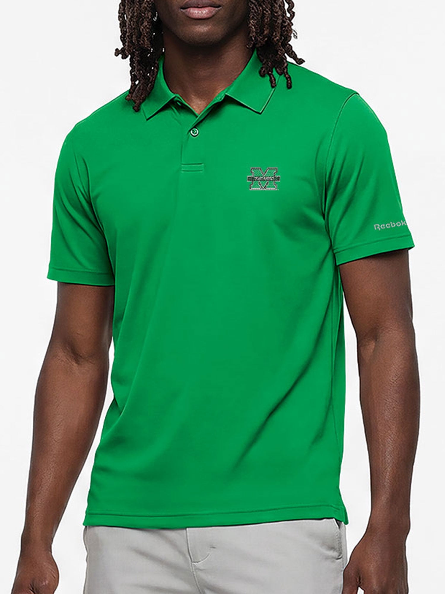 Marshall Thundering Herd Reebok Mens Short Sleeve Polo Shirt