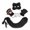 Black Long hair tail, variant on Runquan and Tail Set Dress up Cute Animal for Carnival Night Club Festival White Long hair tail