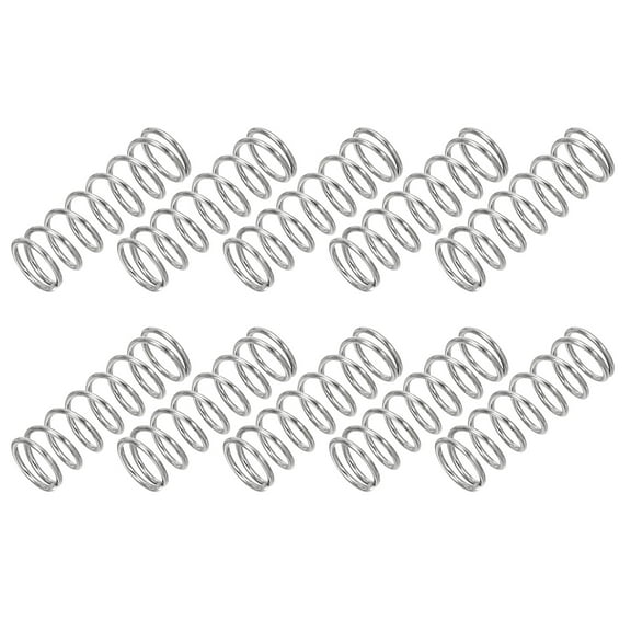 Uxcell 0.5mm Wire Dia x 5mm OD x 15mm L Compression Spring, 304 Stainless Steel Mechanical Extension Small Springs 10 Pcs