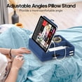 thumbnail image 3 of KDD Tablet Pillow Stand, iPad Tablet Stand with Storage, Foldable Adjustable Holder for Bed, Couch, Lap and Desk, Blue, 3 of 9