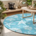 thumbnail image 3 of Round Rugs 4Ft, Starfish Aqua Blue Coastal Round Area Rug Washable Indoor Throw Carpet, Summer Nautical Shell Beach Soft Non Slip Circle Rug for Kitchen Nursery Room Home Decor Aesthetic, 3 of 8