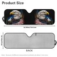 thumbnail image 6 of Uorisanigo Windshield Sun Shade for Rubicon Sahara TJ JK JKU 2 Door & 4 Door and Compatible with Gladiator JT 2020-2023 UV Rays Blocker Sun Visor Shade (Bald Eagle American Flag), 6 of 7