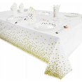 thumbnail image 2 of 2 piezas Manteles desechables, rectangulares Manteles de fiesta con lunares blancos y dorados para bodas, Navidad, fiestas de cumpleaños, picnics (137 x 274 cm), 2 of 5