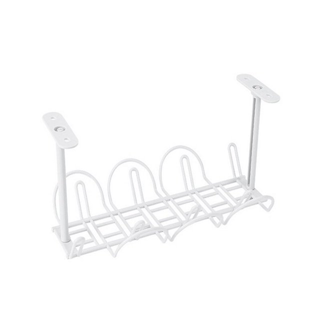 1pc Under Desk Easy Install Cable Management Tray Wire Cord Power Strip Adapter Organizer