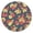 Round, variant on Waterproof Vinyl Tablecloth Round Fitted with Retro Daisy Graphic, Yellow Boho Aesthetic Floral Pattern, Back for Outdoor Dining
