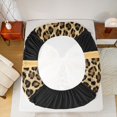 thumbnail image 4 of Manfei Cute Bowtie Fitted Sheet Queen,Retro Cheetah Pattern Bedding,3 Pieces,1 Fitted Sheet and 2 Pillowcases, 4 of 6