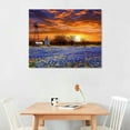 thumbnail image 2 of Chilfamy Canvas Wall Art Picture 20x16in for Living Room Bedroom Fall Decor Flower Sunset Wall Art 20x16in, 2 of 3