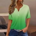 thumbnail image 2 of ChaoHeng Blouses for Women $5 Plus Size Summer Tops with Sleeve Women's Casual Gradient Short-Sleeved V-Neck Top Blouse, 2 of 5