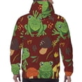 thumbnail image 7 of Naloa Frogs and Mushrooms Men's Casual Hooded Collar Drawstring Hoodies Pullover Sweatshirts Casual Long Sleeve Shirts-4X-Large, 7 of 7