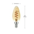thumbnail image 6 of Globe Electric 40W Equivalent Soft White (2000K) Vintage Edison B10 Candelabra Amber Glass Dimmable LED Light Bulb, 31355, 6 of 6