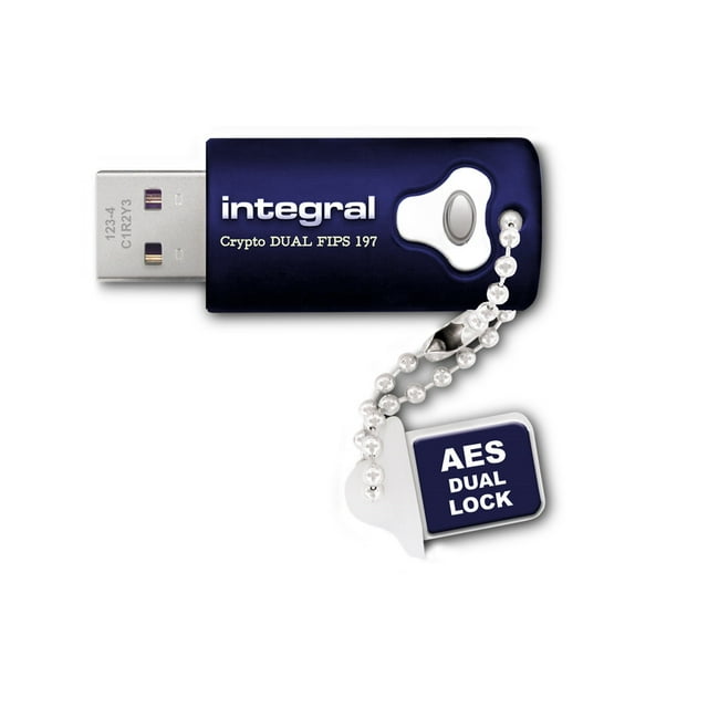 4GB Integral Crypto DUAL FIPS 197 Encrypted USB3.0 Flash Drive (AES 256-bit Hardware Encryption)